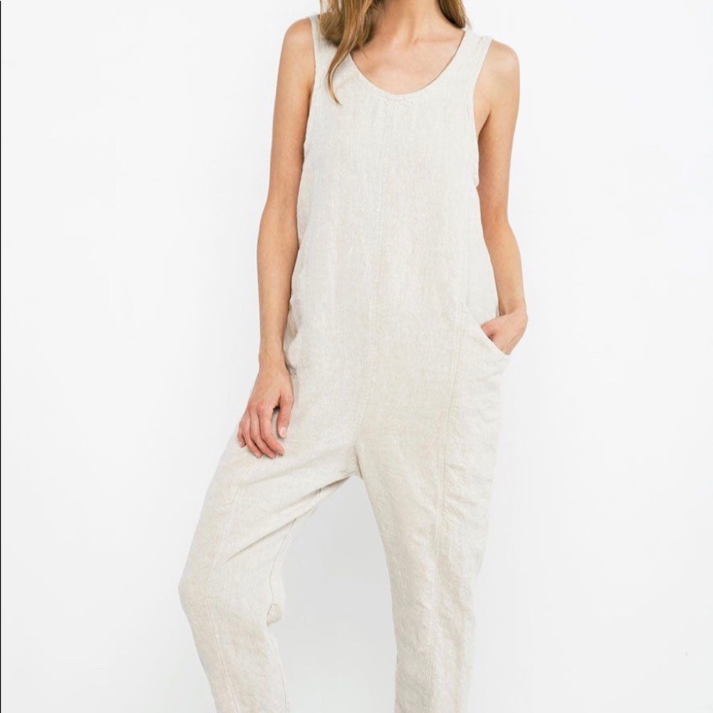Elizabeth Suzann Clyde Jumpsuit Linen in Flax S
